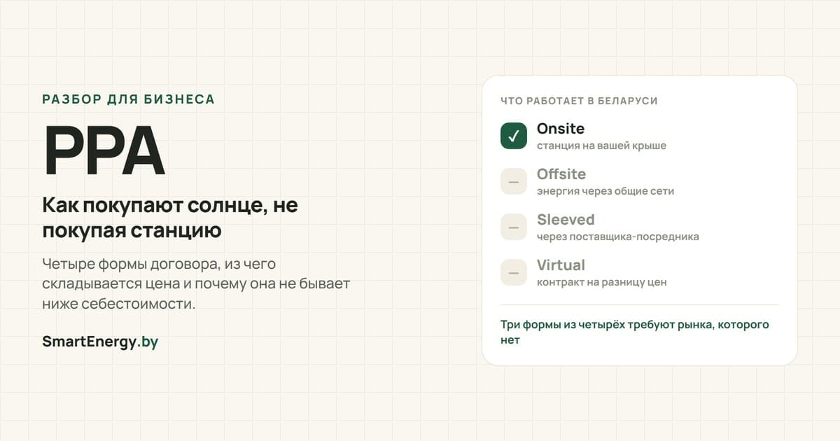 PPA: как покупают солнце, не покупая станцию